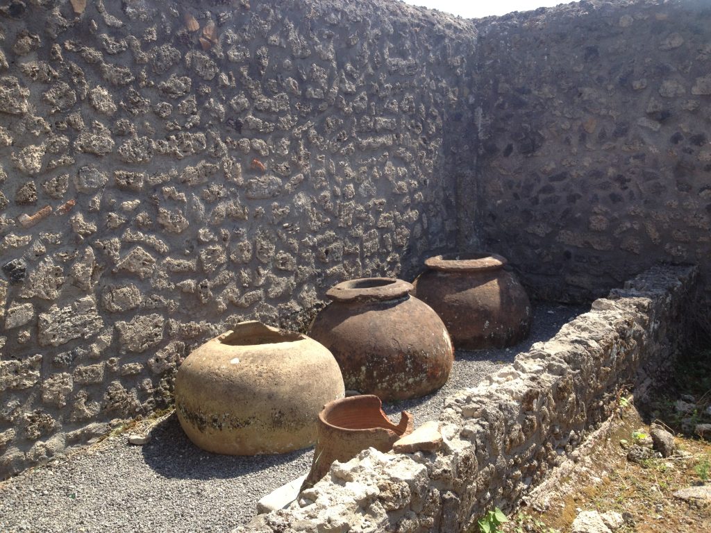 Jars in the ruins of Pompeii