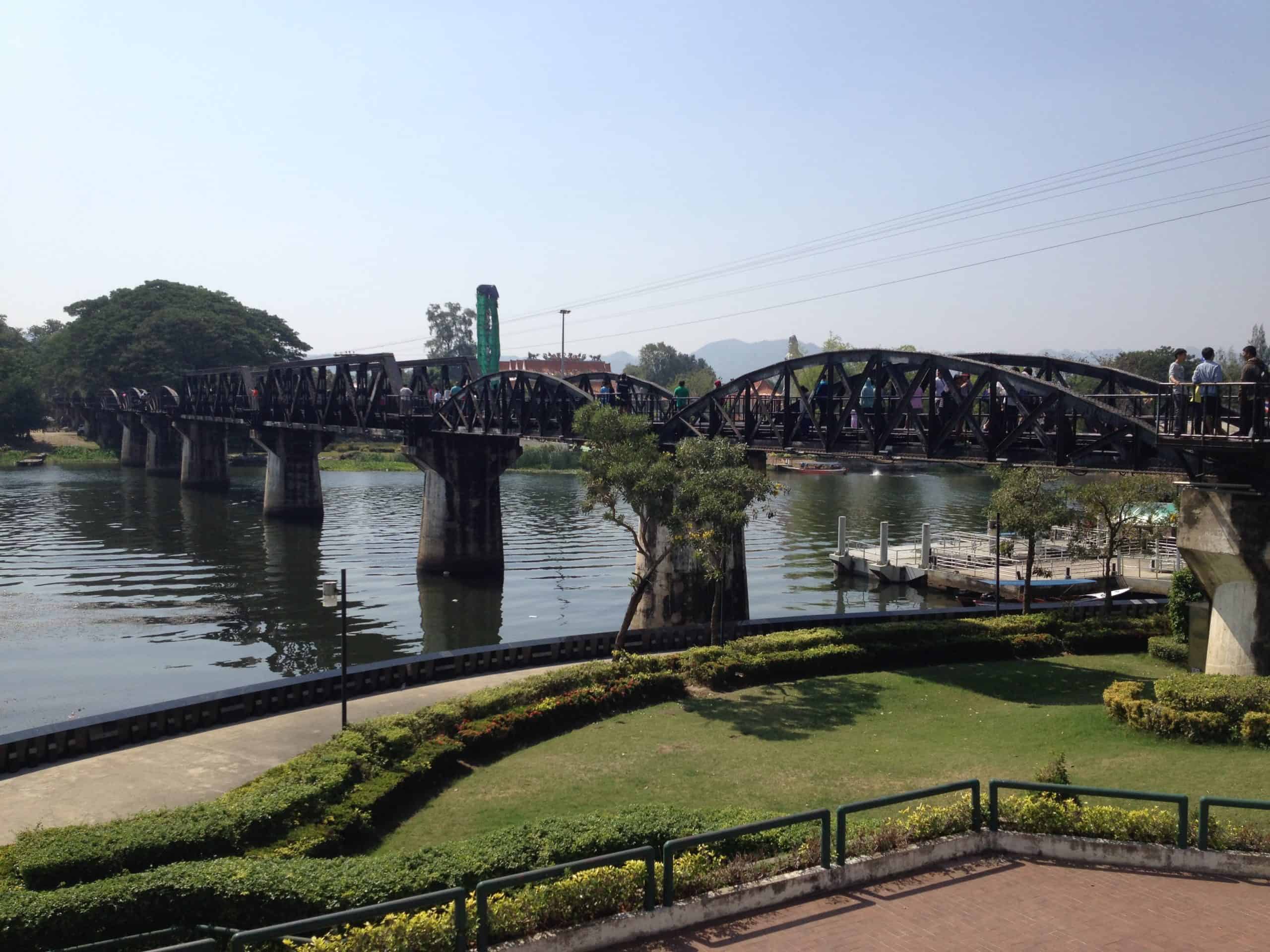 Historical Bridge over the River Kwai in Kanchanaburi as seen on a day trip from Bangkok.