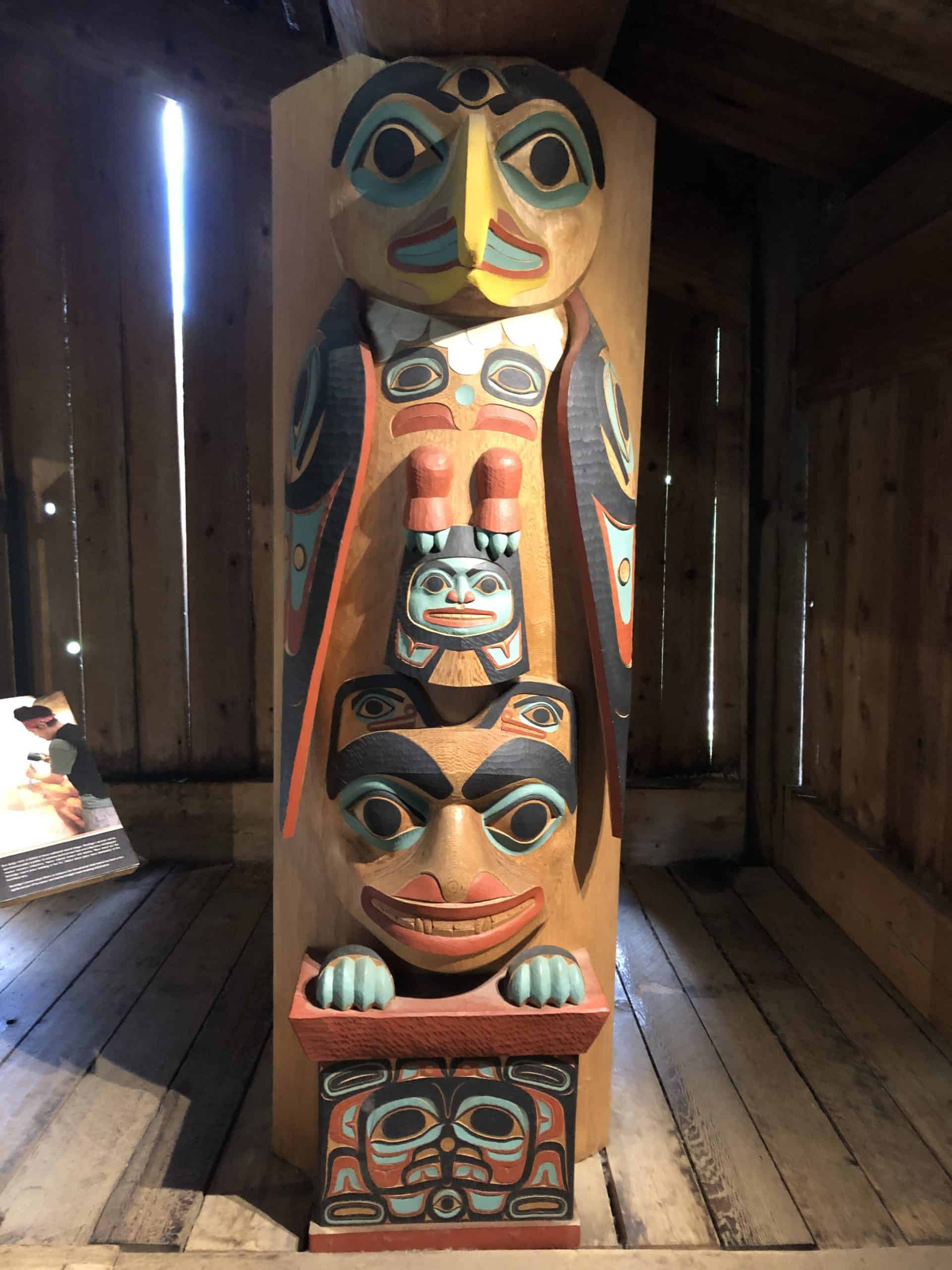 Totum pole at the Alaska Native Heritage Center in Anchorage.