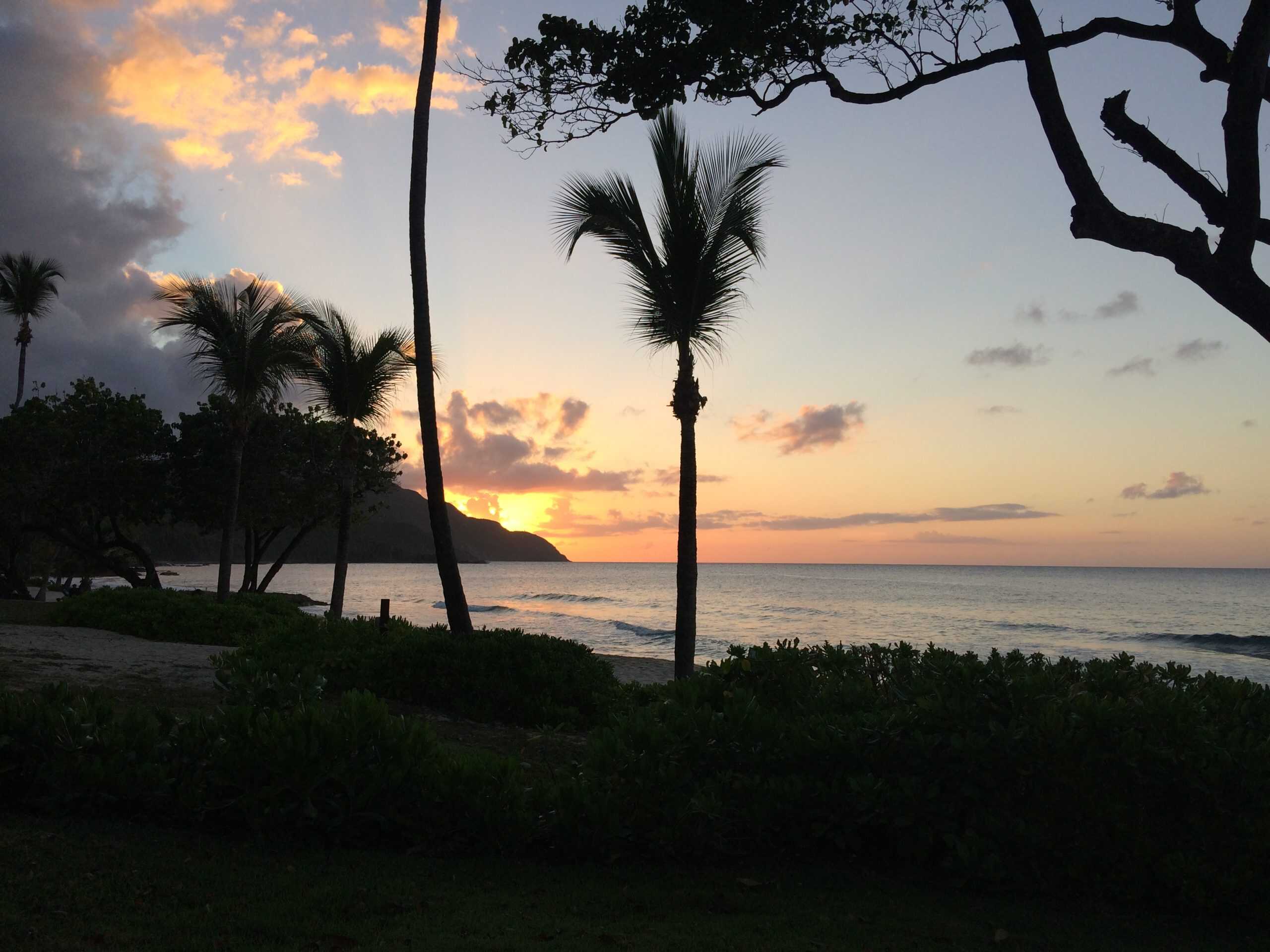 Sunset on the island of St. Croix in the Eastern Caribbean.