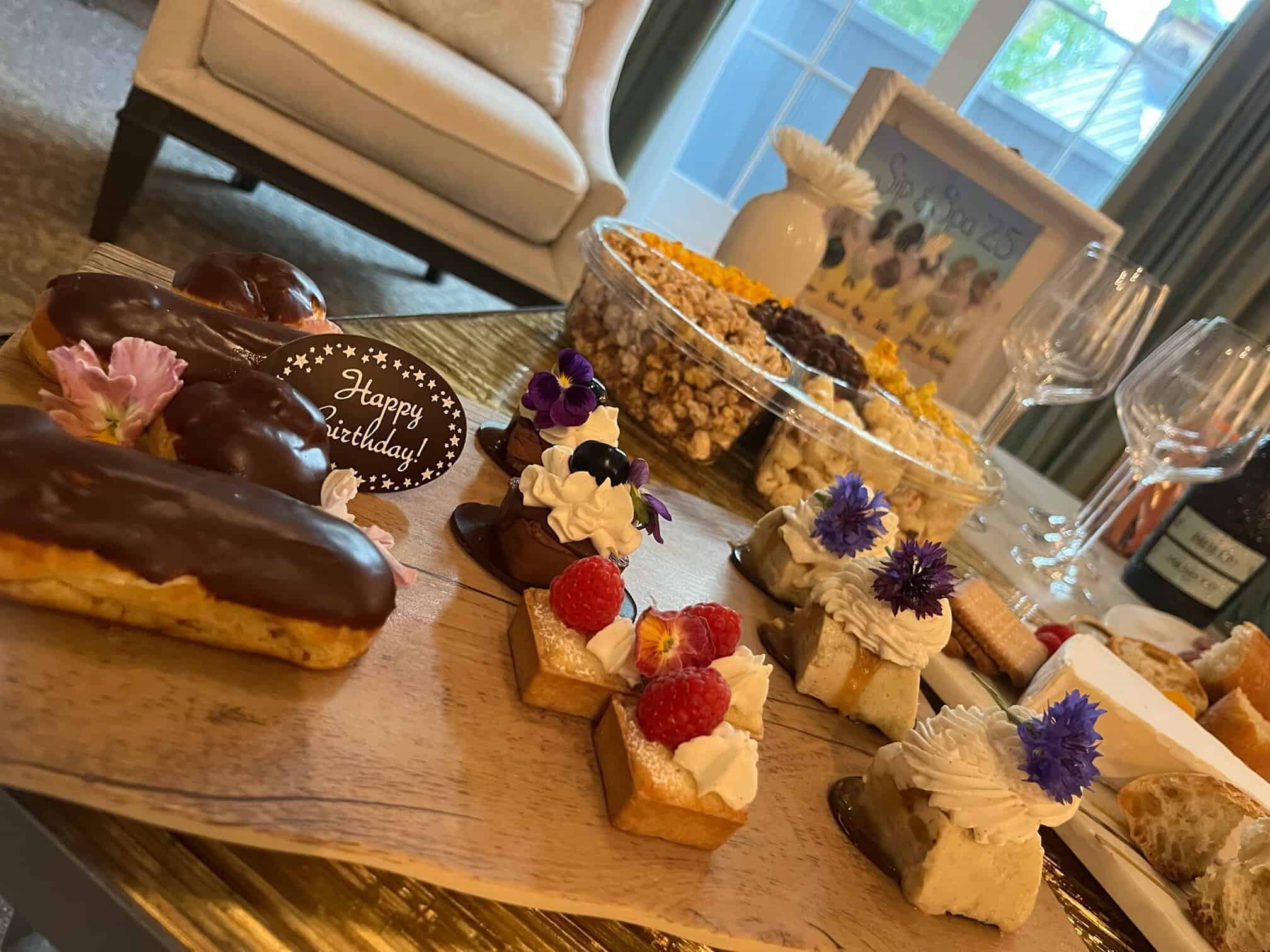 Dessert plate provided by the Mirbeau Inn & Spa staff.