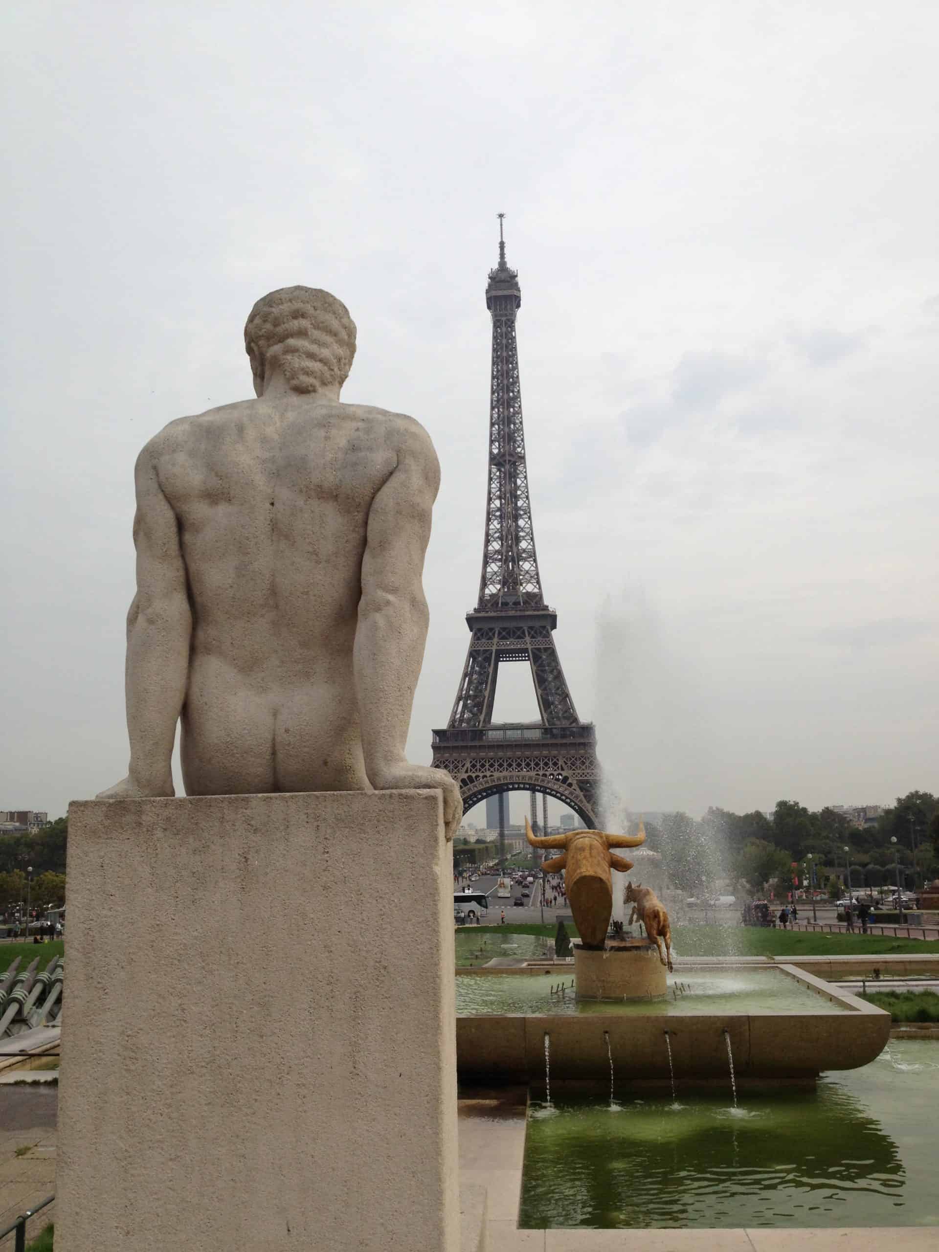 A view of the Eiffel Tower from the Jardins du Trocadéro.