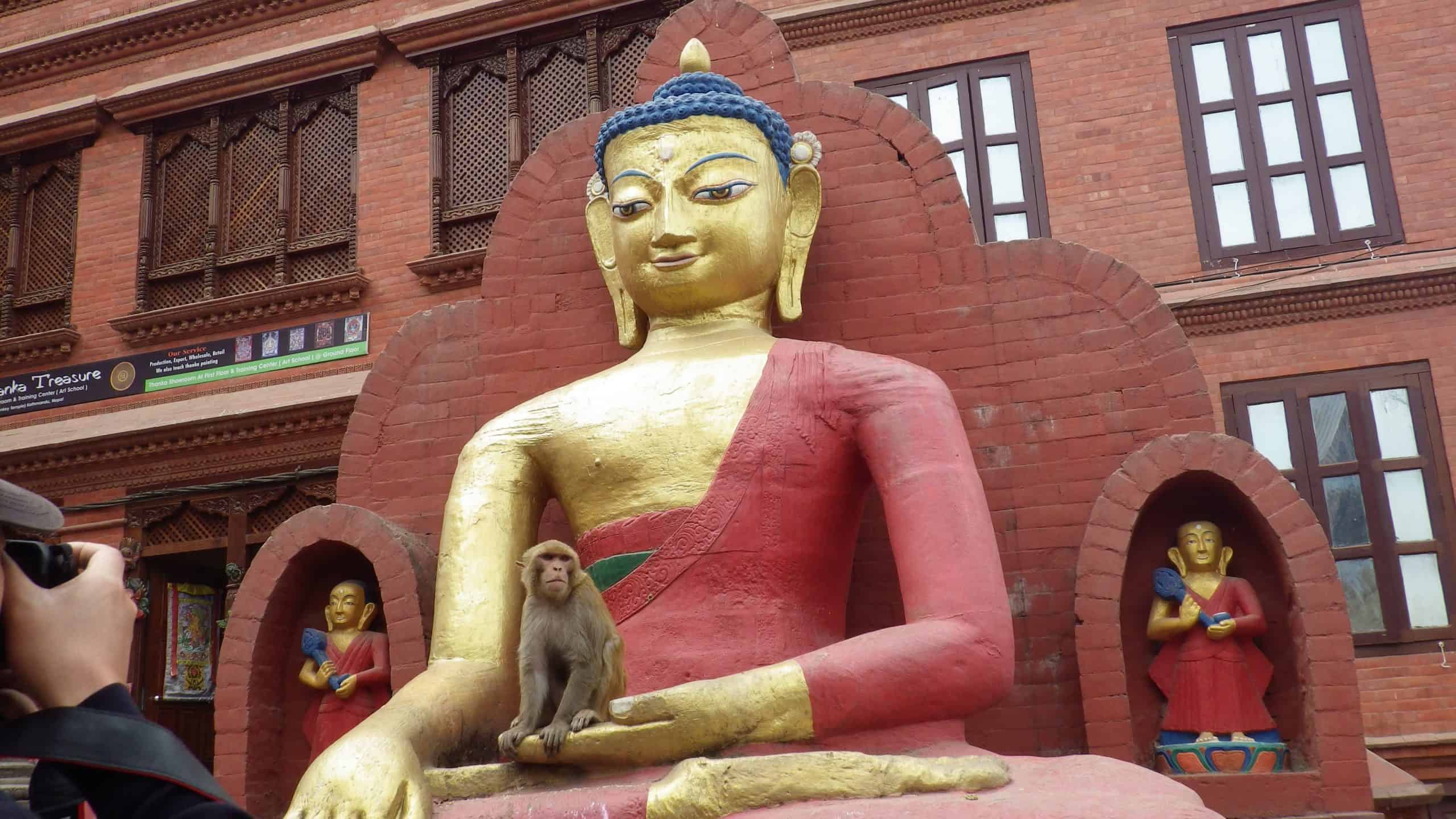 Swayambhunath known as the Monkey Temple in Kathmandu, Nepal.