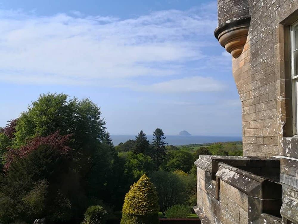 View of the Scottish countryside from Glennapp Castle.