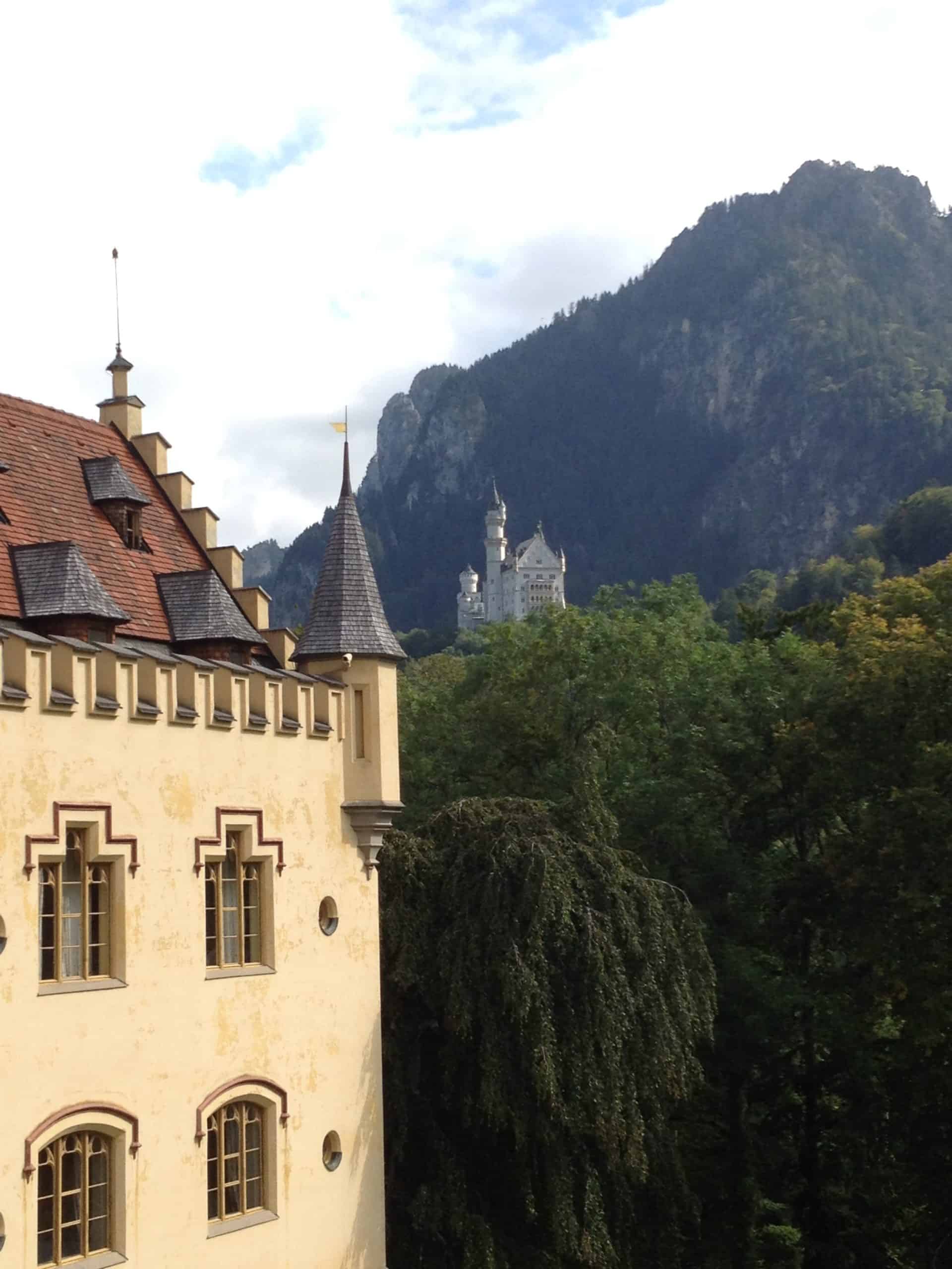 A view of Neuschwanstein Castle from Hohenschwangau Castle.