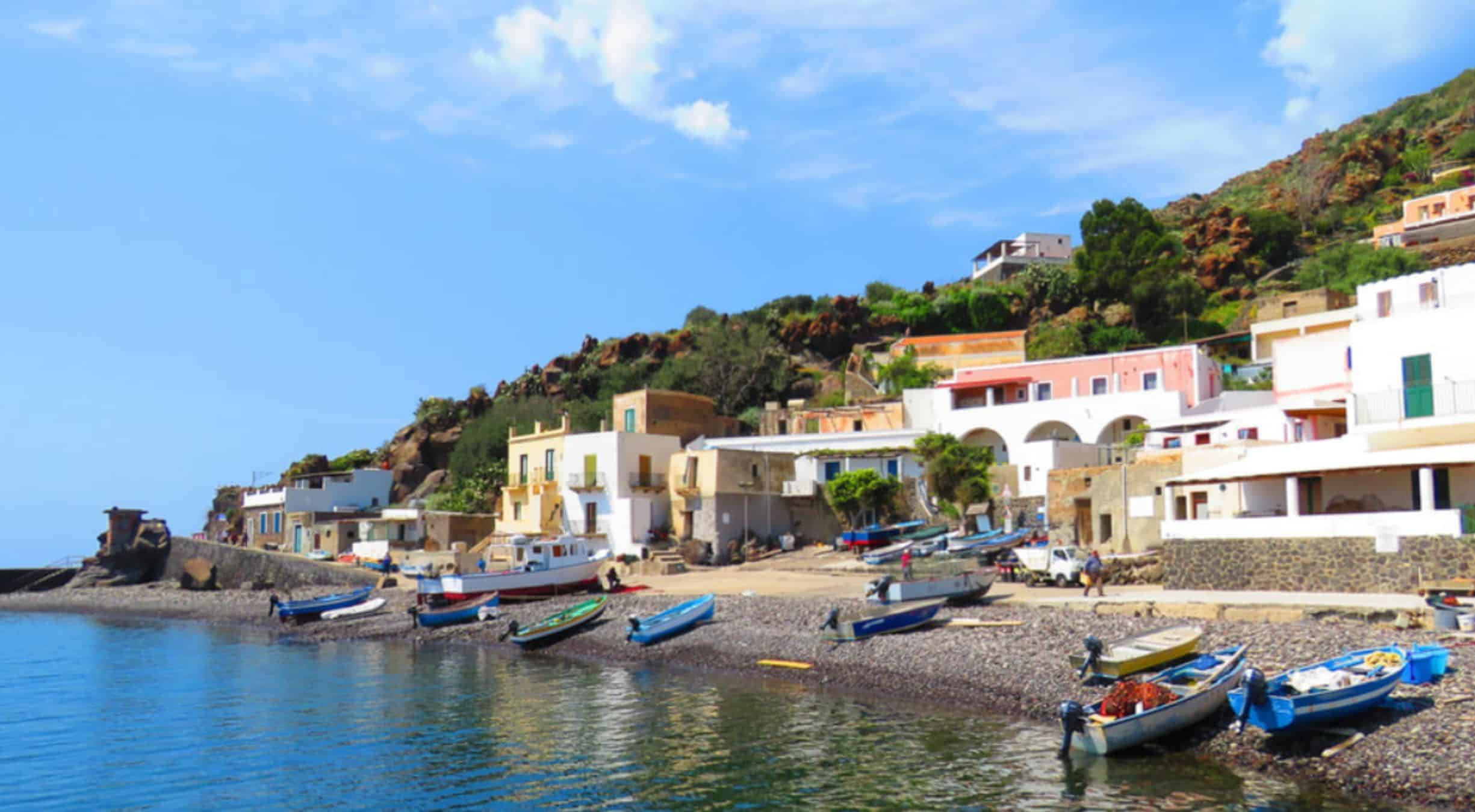 Port town of the Aeolian Island of Alicudi.