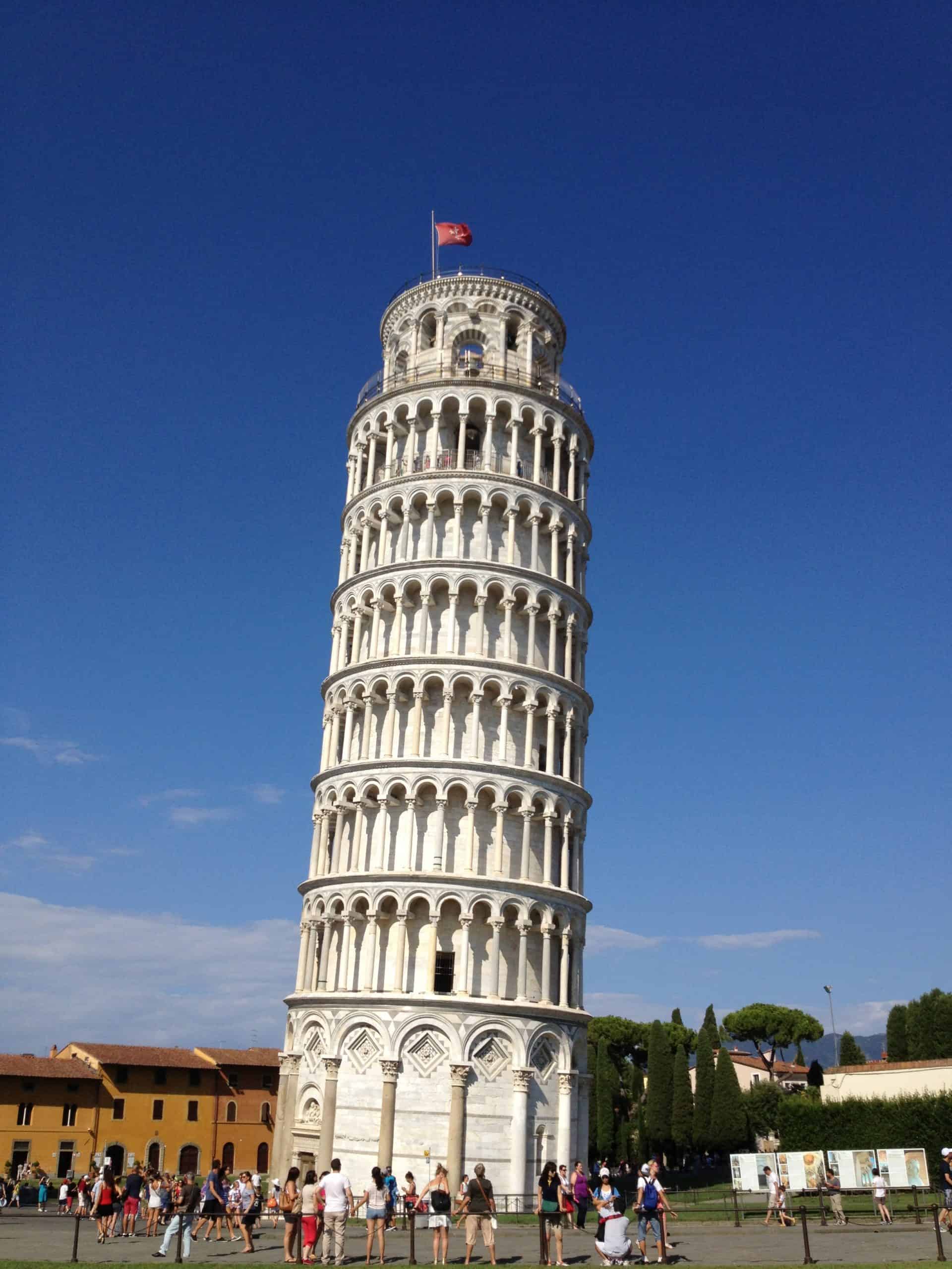 The leaning Tower of Pisa in Pisa, Italy.